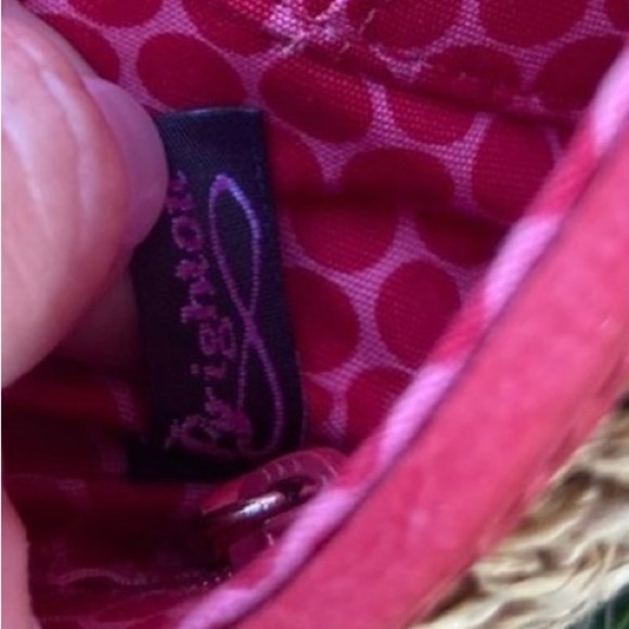 BRIGHTON…EUC… Dottie Straw Pink Patent Leather Trim Crossbody Bag 8”X6” - Picture 7 of 8